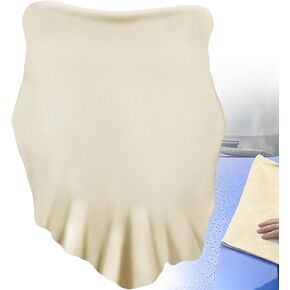 Chamois Cloth for Car, Car Wash Drying Towels Extra Large 37.8'' X 26''(6.8 Sq Ft), Super Absorbent Lint Free Rags, Nature Chamois Cloth for Window, Floors, Cabinet, Table, Drying Dogs and More