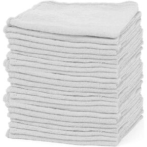 Shop Towels - Bulk Cleaning Towel in a Bag, Mechanic Cotton Wipes for Car Maintenance, Auto Mechanics & Garage, Wipe Grease & Oil, Machine Wash & Reusable (Red, 25-Pack)