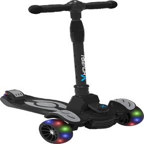 Hover-1 Vivid Folding Kick Scooter for Kids (5+ Year Old) | Features Lean-to-Turn Axle, Solid PU Tires & Slim-Design, 110 LB Max Load Capacity, Safe