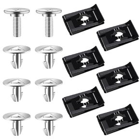 Lower Engine Cover Pin Screws, Radiator Engine Access Cover Pin Clips, Engine Splash Shield Bolt Screw Fastener Clip, Compatible with Honda Civic Accord CRV Acura (14 Pieces)