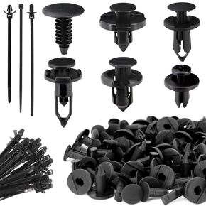 100pc Nylon Fasteners for Subaru Clips Bumper Rivet Fender Liner Retainers Replace #90914-0007, 90913-0067, 90914-0051 Screws Kit Push Type