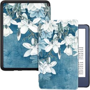 حافظة BOZHUORUI رفيعة لجهاز Kindle الجديد من الجيل الحادي عشر - إصدار 2022 (6 بوصة، موديل C2V2L3) - غلاف كتب من جلد البولي يوريثان الفاخر مع خاصية النوم/الاستيقاظ التلقائي (أخضر صنوبر)