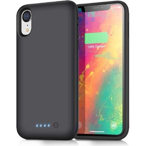Battery Case for iPhone XR Upgraded【6800mAh】 Portable Rechargeable Charger Case for iPhone XR Extended Battery Pack for iPhone XR Protective Charging Case Backup Cover(6.1 inch) - Black