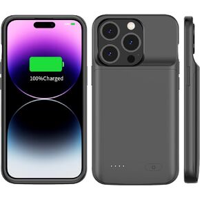Battery Case for iPhone 16 Pro Max, 7000mAh Portable Rechargeable Charging Case Compatible with iPhone 16 Pro Max (6.9 inch),Data-sync Supported, with Screen Protector - Black