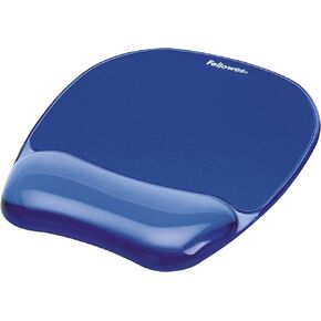 Fellowes 9114120 Gel Crystal Mousepad/Wrist Rest, Blue (91141)