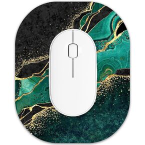 Small Mouse Pad 6 x 7 Inch, Oval Mini Mouse Pad with Non-Slip Rubber Base, Waterproof Compact Mouse Mat for Laptop Computer Wireless Mouse Keyboard Tray Home Office Travel, Abstract Marble