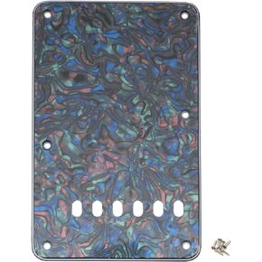 Musiclily Pro Back Plate Tremolo Cavity Cover Backplate for Affinity Series Squier Strat Style Guitar, 3Ply Abalone Shell
