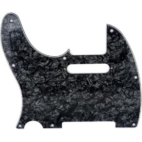 Musiclily Left Handed 8 Hole Guitar Tele Pickguard for American/Mexican Fender Telecaster Standard Modern Style, 4Ply White Pearl