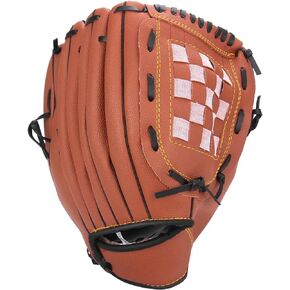 Baseball Glove Softball Gloves – Right Hand Throw 10.5" for Kids Youth Adult — Easy Break in Baseball Mitt (Brown, 10.5)