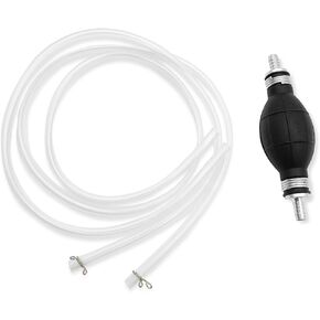 Gasoline Siphon Hose Pump, Hand Fuel Transfer Pump, Siphon Pump for Gas, Oil, and Water, High Flow Enlarged Caliber Gas Siphon Pump with 2 Durable PVC Hoses and Metal Buckles (No Hose Clip)