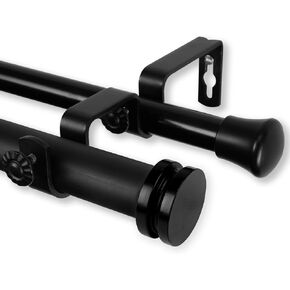 Rod Desyne 1" Bun Double Curtain Rod, 160-240 inch, Gold