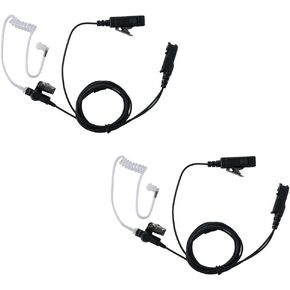 2 Wire Surveillance Security Acoustic Tube Eeapiece Headset with PTT Mic for Motorola XPR3300e XPR3500 XPR3500e XPR3000 XPR3300 Walkie Talkie 2 Way Radio(2 Pack)
