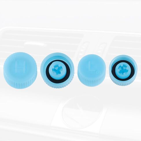 X AUTOHAUX زوج واحد من أغطية صمامات مكيف الهواء للسيارات مقاس 0.62 بوصة، غطاء صمام الهواء، مجموعة غطاء سدادة الغبار لنظام تكييف الهواء في السيارة، بلاستيك ABS أزرق in Saudi Arabia