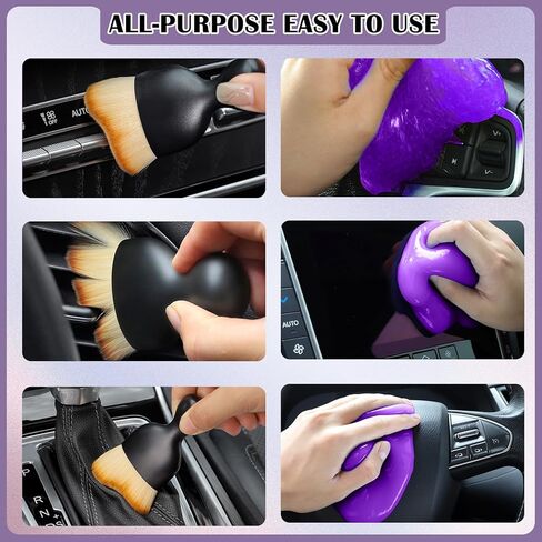 جل تنظيف للسيارة، يتضمن فرشاة ناعمة لتفصيل غبار السيارات ومنظف شقوق السيارة وفتحة تهوية داخلية وإزالة المعجون وتنظيف لوحة المفاتيح لفتحات السيارة وأجهزة الكمبيوتر المحمولة وأجهزة الكمبيوتر المحمولة in Kuwait