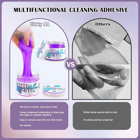 جل تنظيف للسيارة، يتضمن فرشاة ناعمة لتفصيل غبار السيارات ومنظف شقوق السيارة وفتحة تهوية داخلية وإزالة المعجون وتنظيف لوحة المفاتيح لفتحات السيارة وأجهزة الكمبيوتر المحمولة وأجهزة الكمبيوتر المحمولة in Kuwait