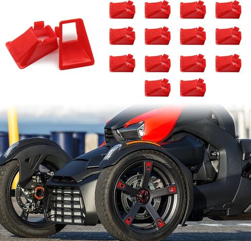 SAUTVS Tire Wheel Hub Caps Wheel Accents Kit for Can-Am Ryker, New Adrenaline Red Wheel Caps Center Cap Covers Accessories for All Ryker models Replace OEM 219400920 (16PCS) in Saudi Arabia
