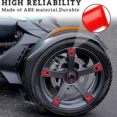 SAUTVS Tire Wheel Hub Caps Wheel Accents Kit for Can-Am Ryker, New Adrenaline Red Wheel Caps Center Cap Covers Accessories for All Ryker models Replace OEM 219400920 (16PCS) in Saudi Arabia