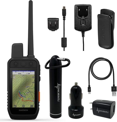 Garmin TT 15X Dog Tracking and Training Collar, 18 Levels of Stimulation, Rugged and Water-Resistant, High-Sensitivity GPS, Red with Wearable4U Whistle and Leash Bundle in Kuwait