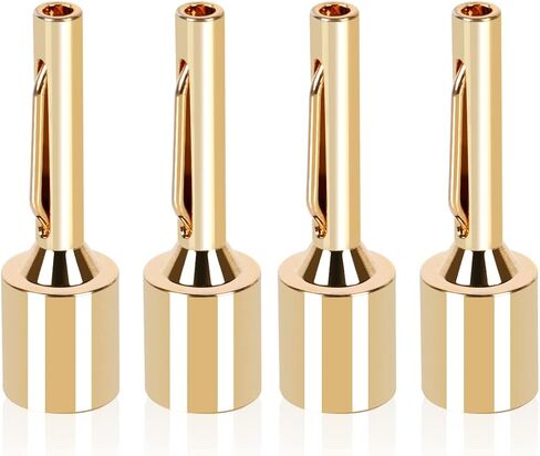 SKW Speaker Wire Connectors, Convertible Connectors Gold Plated Speaker Pin Plugs, 2 mm Pin Banana Screw Plug for Speaker Cable (4pcs) in Kuwait