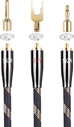 SKW Speaker Wire Connectors, Convertible Connectors Gold Plated Speaker Pin Plugs, 2 mm Pin Banana Screw Plug for Speaker Cable (4pcs) in Kuwait
