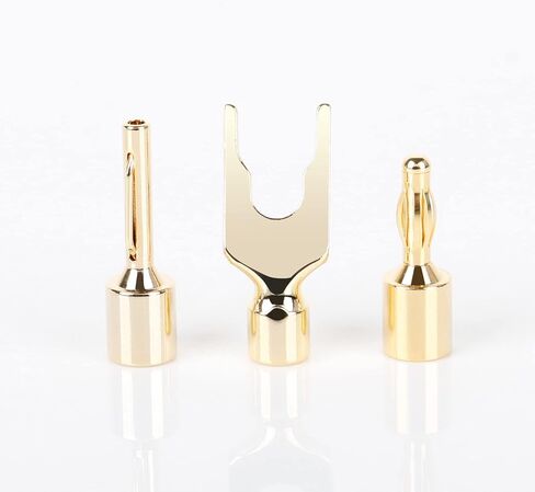 SKW Speaker Wire Connectors, Convertible Connectors Gold Plated Speaker Pin Plugs, 2 mm Pin Banana Screw Plug for Speaker Cable (4pcs) in Kuwait