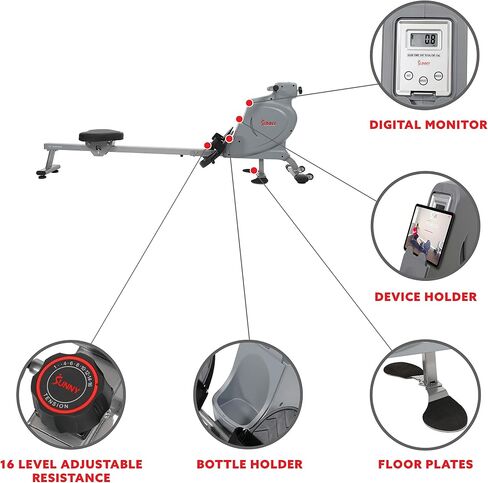 Sunny Health & Fitness Space Efficient Multi-Function Magnetic Rowing Machine in Saudi Arabia