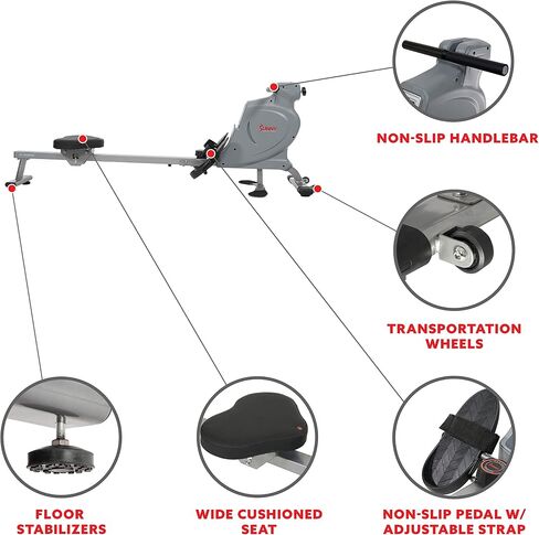 Sunny Health & Fitness Space Efficient Multi-Function Magnetic Rowing Machine in Saudi Arabia