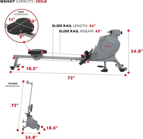 Sunny Health & Fitness Space Efficient Multi-Function Magnetic Rowing Machine in Saudi Arabia