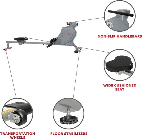 Sunny Health & Fitness Space Efficient Multi-Function Magnetic Rowing Machine in Saudi Arabia