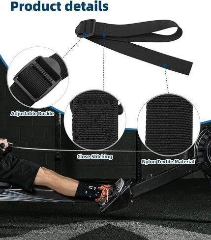 Rowing Machine Accessories Foot Straps fit for Concept 2 Rower Model D & E， Nylon Fitness Foot Straps Compatible with Bladez/Sunny Health Rowing Machines- 2 Pack in Saudi Arabia