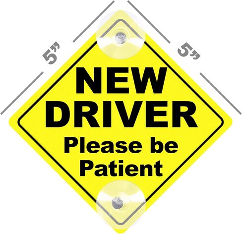 لافتات سائق الطالب للسيارة - ملصق سائق جديد للسيارة ملصق سائق الطالب العاكس يرجى التحلي بالصبر علامة سائق الطالب الصاعد ملصقات سيارة السائق علامات سائق جديدة للسيارة - مجموعة من 3 in Saudi Arabia