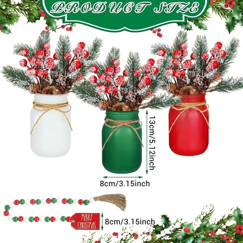 Karenhi 13 Pcs Spring Easter Mason Jar Table Centerpiece with Artificial Tulip Beaded Garland Spring Tiered Tray Decor Spring Easter Table Decor Tulip Mason Jar Spring Decoration in Saudi Arabia