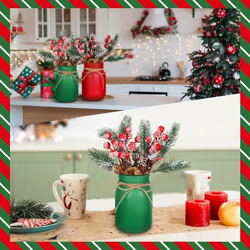 Karenhi 13 Pcs Spring Easter Mason Jar Table Centerpiece with Artificial Tulip Beaded Garland Spring Tiered Tray Decor Spring Easter Table Decor Tulip Mason Jar Spring Decoration in Saudi Arabia