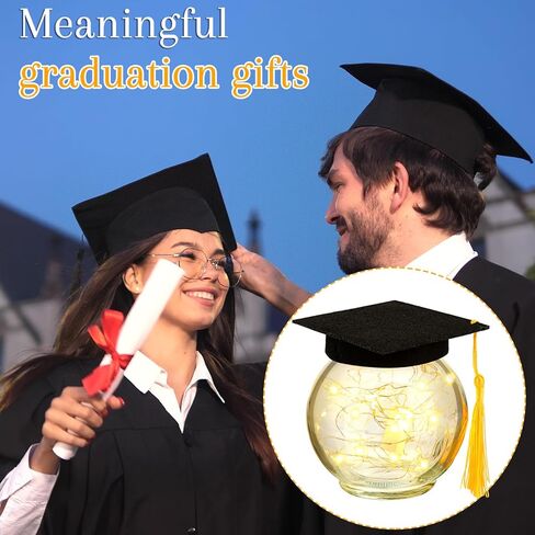 8 Pack Graduation Jar Centerpieces Firefly Fairy Star Jar Lamp Jar Lantern Lamp with Bachelor's Hat Graduation Gift for Her Home Yard Garden Graduation Wedding Table Decoration Lamp in Kuwait