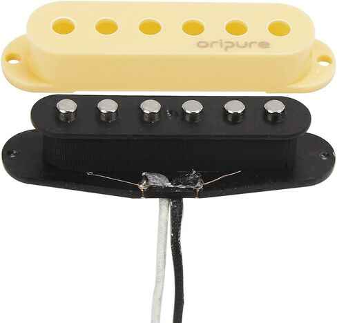 OriPure Vintage Flat-Pole Strat Pickups Alnico 5 Single Coil Pickup Black Bridge Pickups TFF566 in Saudi Arabia