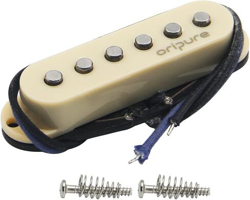 OriPure Vintage Flat-Pole Strat Pickups Alnico 5 Single Coil Pickup Black Bridge Pickups TFF566 in Saudi Arabia