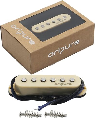 OriPure Vintage Flat-Pole Strat Pickups Alnico 5 Single Coil Pickup Black Bridge Pickups TFF566 in Saudi Arabia