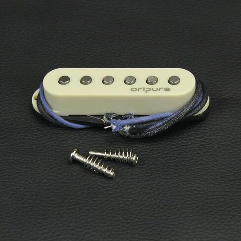 OriPure Vintage Flat-Pole Strat Pickups Alnico 5 Single Coil Pickup Black Bridge Pickups TFF566 in Saudi Arabia