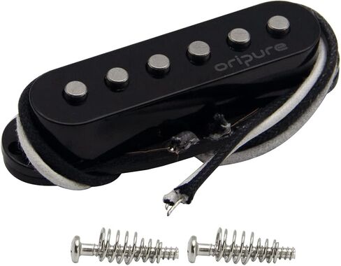 OriPure Vintage Flat-Pole Strat Pickups Alnico 5 Single Coil Pickup Black Bridge Pickups TFF566 in Saudi Arabia