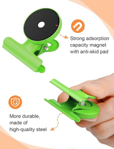 مشابك مغناطيسية، 24 قطعة من المشابك المعدنية المغناطيسية للثلاجة والسبورة البيضاء ومغناطيس الثلاجة ومذكرة مذكرة ومشابك ملونة لديكور الفصول الدراسية واللوازم المدرسية in Kuwait