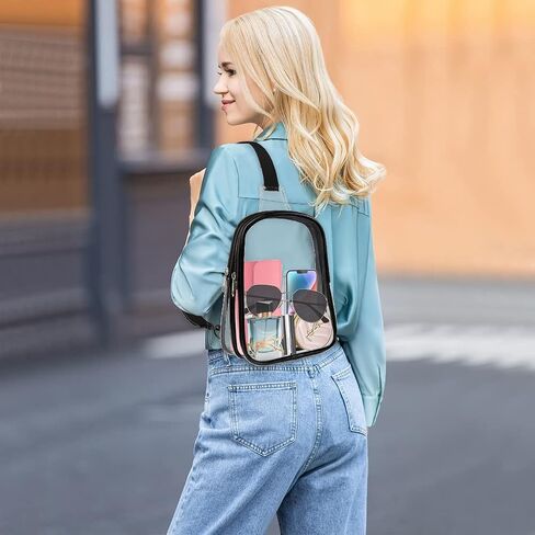 Clear Bag Stadium Approved Clear Sling Bag Clear Bags for Women Men Clear Crossbody Pack with Double Pockets for Concert Music Festival Sporting Event in Kuwait