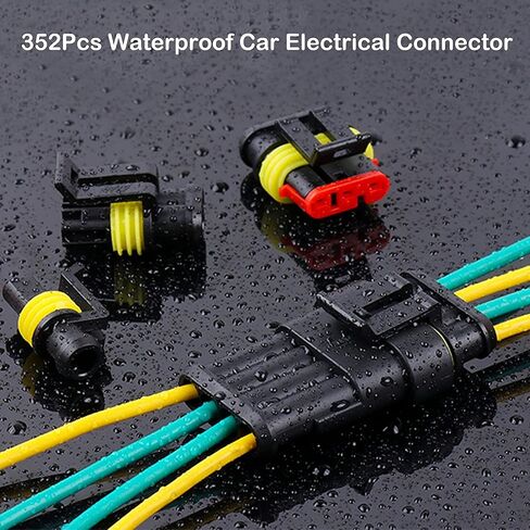 708 قطعة مجموعة موصلات أسلاك كهربائية للسيارة مقاومة للماء، 1/2/3/4/5/6 موصلات دبوس ذكر وأنثى للدراجات النارية والشاحنات والسيارات والقوارب والسكوتر in Kuwait