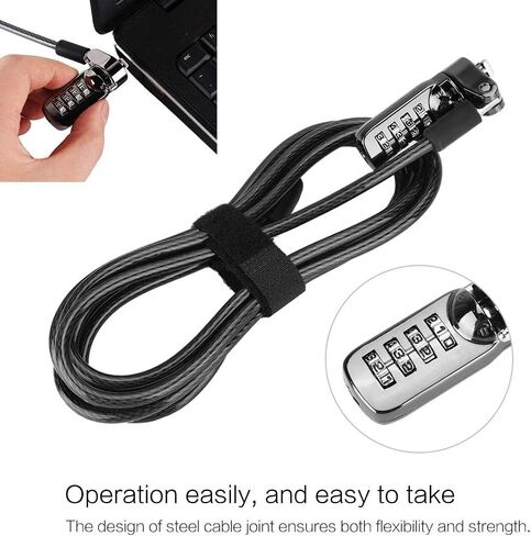 Dioche Laptop Combination Lock Security Cable, Theft Deterrent Keyless Lock with 4 Digit Password Protections for Laptop, MacBook, iPad, Tablets - 1.8m Length in Saudi Arabia
