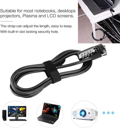 Dioche Laptop Combination Lock Security Cable, Theft Deterrent Keyless Lock with 4 Digit Password Protections for Laptop, MacBook, iPad, Tablets - 1.8m Length in Saudi Arabia