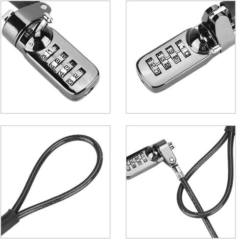 Dioche Laptop Combination Lock Security Cable, Theft Deterrent Keyless Lock with 4 Digit Password Protections for Laptop, MacBook, iPad, Tablets - 1.8m Length in Saudi Arabia