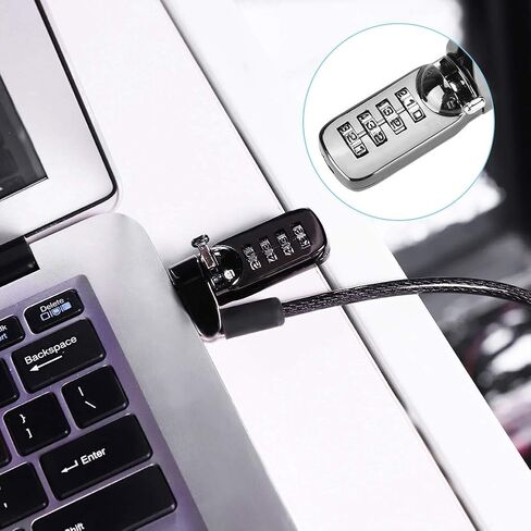 Dioche Laptop Combination Lock Security Cable, Theft Deterrent Keyless Lock with 4 Digit Password Protections for Laptop, MacBook, iPad, Tablets - 1.8m Length in Saudi Arabia