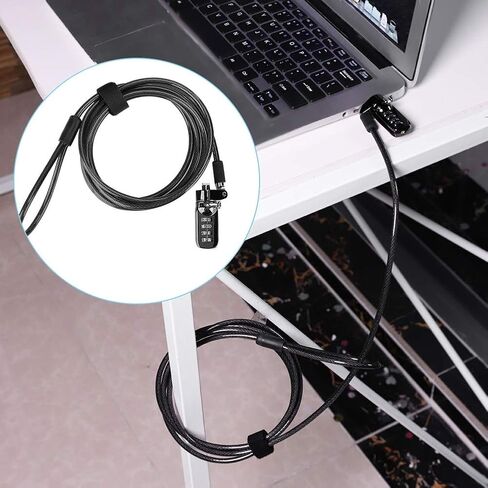 Dioche Laptop Combination Lock Security Cable, Theft Deterrent Keyless Lock with 4 Digit Password Protections for Laptop, MacBook, iPad, Tablets - 1.8m Length in Saudi Arabia