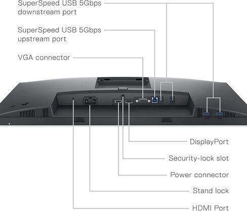 Dell P2422H 24" 16:9 FHD 1920 x 1080 IPS Computer Monitor Screen with Display Port Cable and USB 3.0 Upstream Cable - New Model in Saudi Arabia