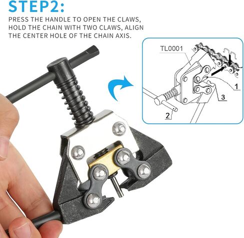قاطع سلسلة دوارة، جهاز فصل سلسلة الدراجات النارية Huazu مناسب لاستبدال سلاسل Go Kart ATV #25#35#41#40#50#60 415H, 428H, 520, 530 in Kuwait