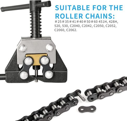 قاطع سلسلة دوارة، جهاز فصل سلسلة الدراجات النارية Huazu مناسب لاستبدال سلاسل Go Kart ATV #25#35#41#40#50#60 415H, 428H, 520, 530 in Kuwait